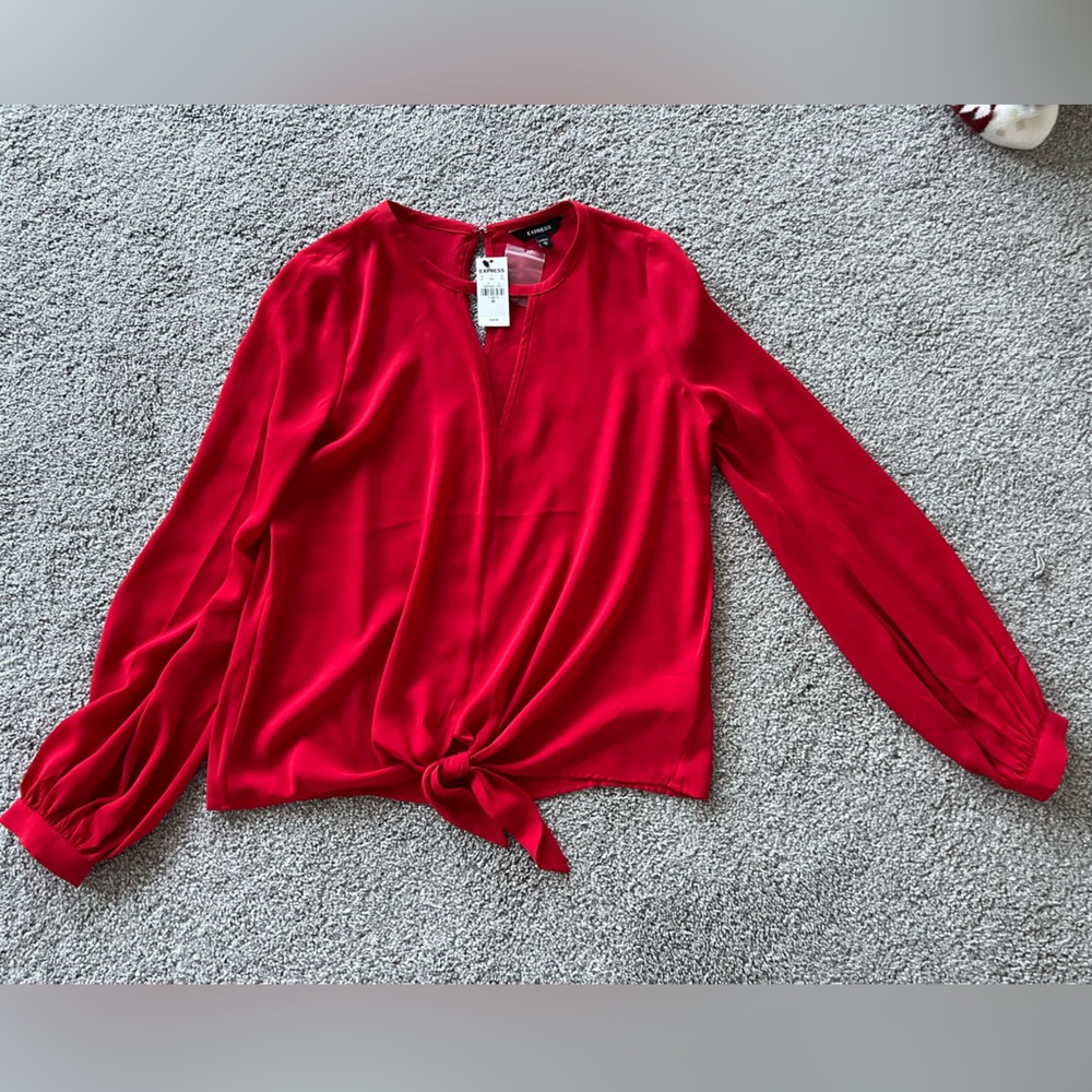 Red long sleeve blouse. Brand new. Perfect for business or jeans!